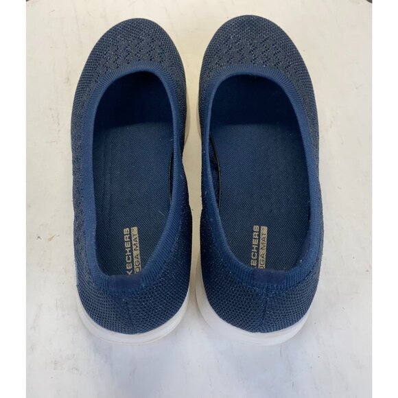 Skechers‎ GOGA MAT  Lite Vegan Washable Knit Skimmers Glimmer Navy Sneaker 8.5 - Picture 4 of 16